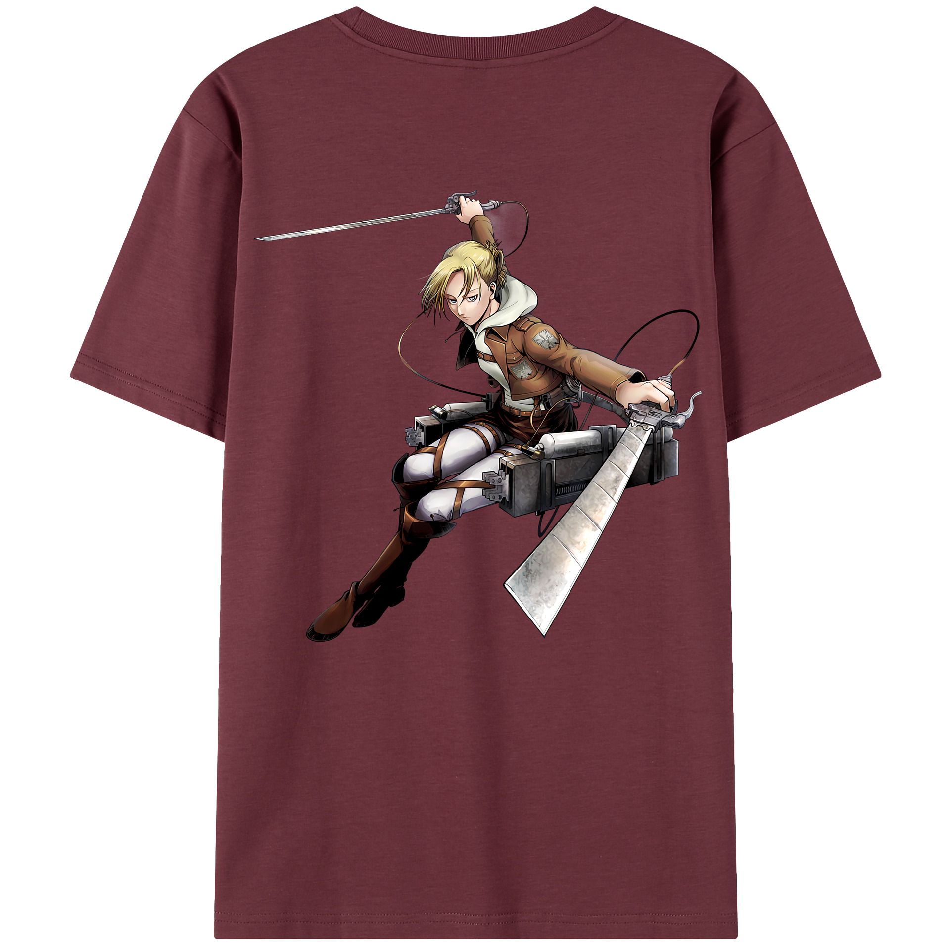 （画像用） 進撃の巨人 アニ・レオンハート Attack on Titan Annie Leonhart 綿100％半袖Tシャツ（背面プリント）